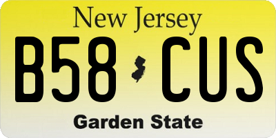 NJ license plate B58CUS