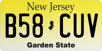 NJ license plate B58CUV