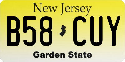 NJ license plate B58CUY