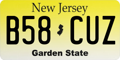 NJ license plate B58CUZ