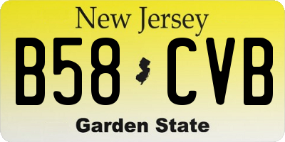 NJ license plate B58CVB