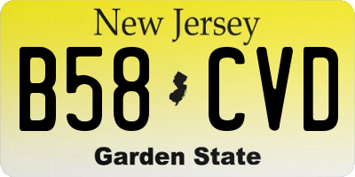 NJ license plate B58CVD