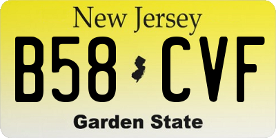 NJ license plate B58CVF