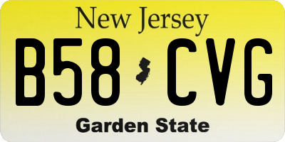 NJ license plate B58CVG