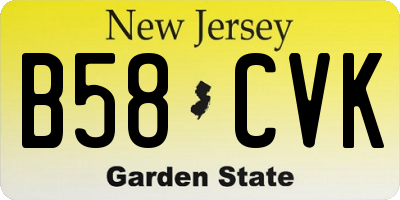NJ license plate B58CVK