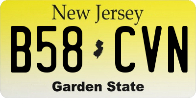 NJ license plate B58CVN