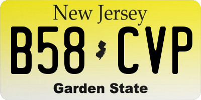 NJ license plate B58CVP