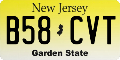 NJ license plate B58CVT