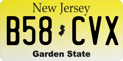 NJ license plate B58CVX