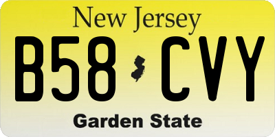 NJ license plate B58CVY
