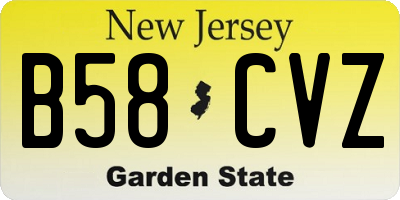 NJ license plate B58CVZ