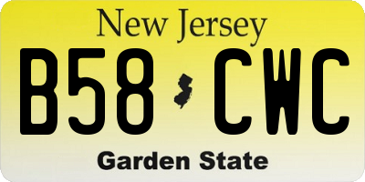 NJ license plate B58CWC