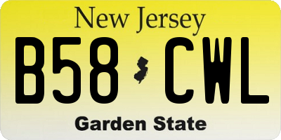 NJ license plate B58CWL