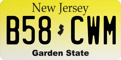 NJ license plate B58CWM