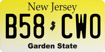 NJ license plate B58CWO