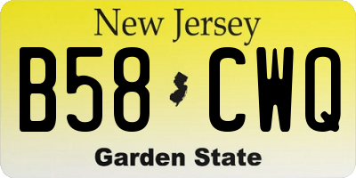 NJ license plate B58CWQ