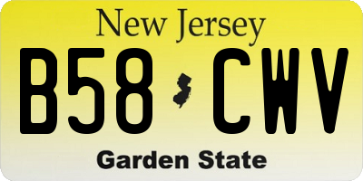 NJ license plate B58CWV