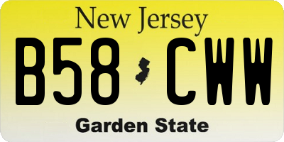 NJ license plate B58CWW