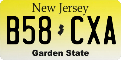 NJ license plate B58CXA