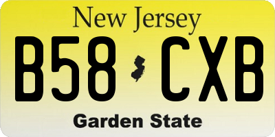 NJ license plate B58CXB