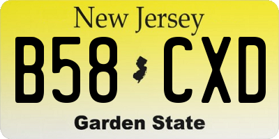 NJ license plate B58CXD