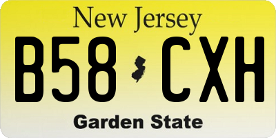 NJ license plate B58CXH
