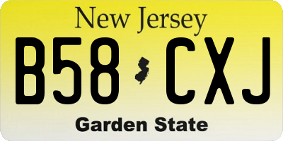NJ license plate B58CXJ