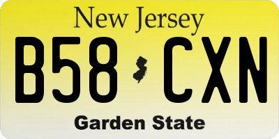 NJ license plate B58CXN