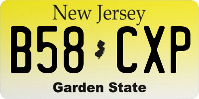 NJ license plate B58CXP