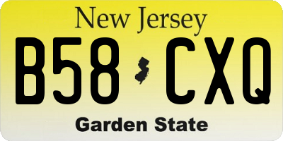 NJ license plate B58CXQ