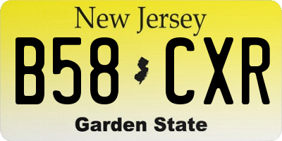 NJ license plate B58CXR