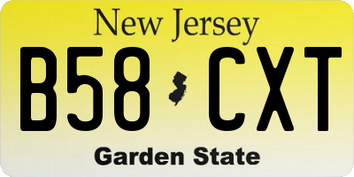 NJ license plate B58CXT