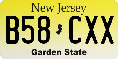 NJ license plate B58CXX