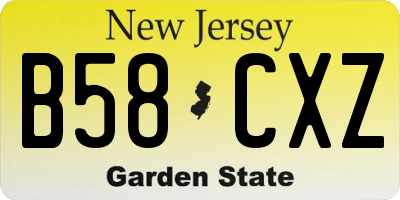 NJ license plate B58CXZ