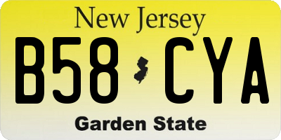 NJ license plate B58CYA