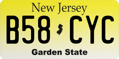 NJ license plate B58CYC