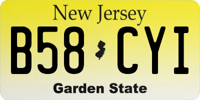 NJ license plate B58CYI