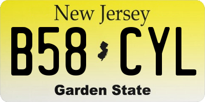 NJ license plate B58CYL
