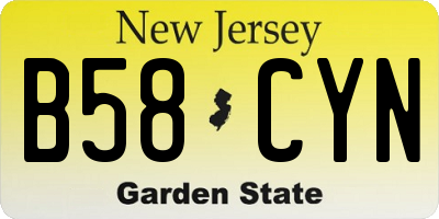 NJ license plate B58CYN