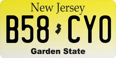 NJ license plate B58CYO