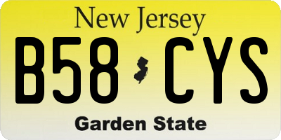 NJ license plate B58CYS