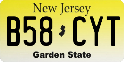 NJ license plate B58CYT