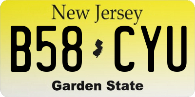 NJ license plate B58CYU
