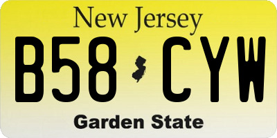 NJ license plate B58CYW