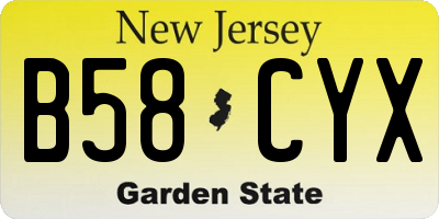 NJ license plate B58CYX