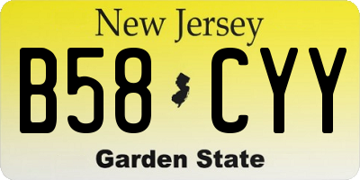 NJ license plate B58CYY