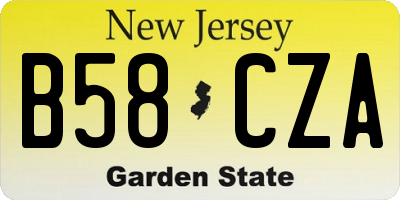 NJ license plate B58CZA