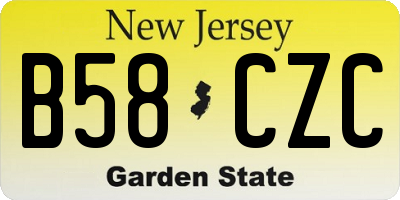 NJ license plate B58CZC