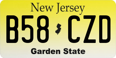 NJ license plate B58CZD