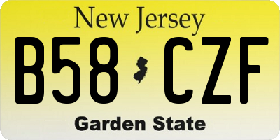 NJ license plate B58CZF